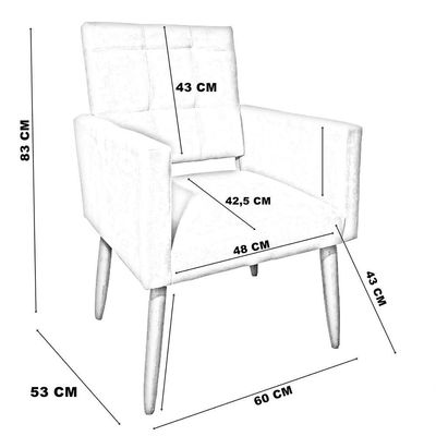 Poltrona Decorativa Para Sala Recepção Isa Suede Cores Pé Palito Castanho