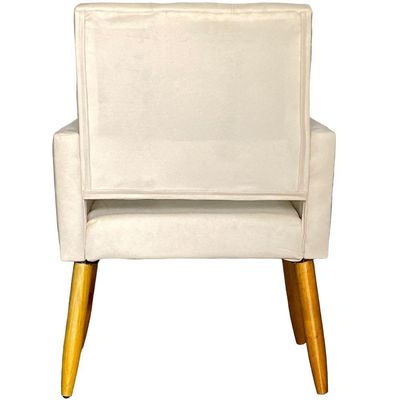 Poltrona Decorativa Para Sala Recepção Isa Suede Cores Pé Palito Castanho