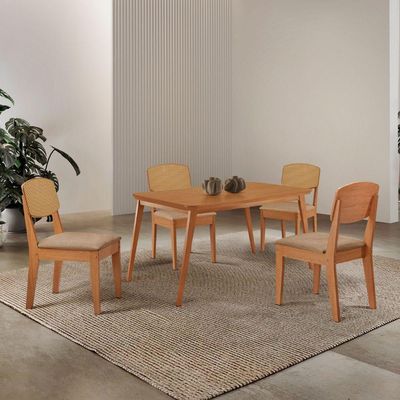 Mesa De Jantar Copper 120cm 4 Cadeiras Turim