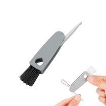 Escova De Limpeza Multiuso Para Teclado Cantos Frisos Notebooks 3 Em 1 Cor:cinza