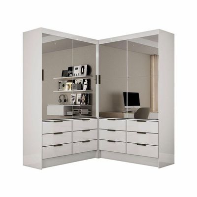 Closet Casal Sevilha 4 Portas Premium 12 Gvts Carioca Móveis Branco