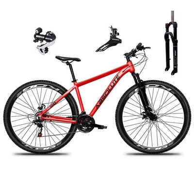 Bicicleta Aro 29 Absolute Nero 5 Câmbio Shimano 24v Acera K7 Garfo Trava Freio A Disco - Vermelho