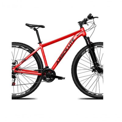 Bicicleta Aro 29 Absolute Nero 5 Câmbio Shimano 24v Acera K7 Garfo Trava Freio A Disco - Vermelho