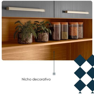 Cozinha Compacta 6 Portas 2 Gavetas 161Cm Montesa Freijo.