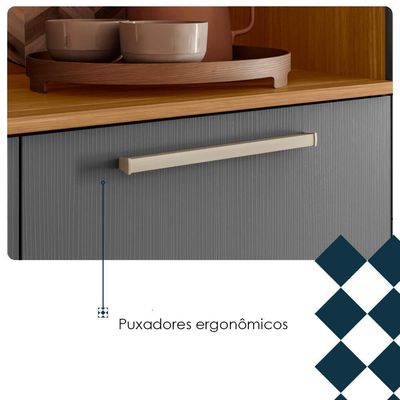 Cozinha Compacta 6 Portas 2 Gavetas 161Cm Montesa Freijo.