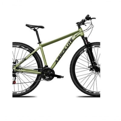 Bicicleta Aro 29 Absolute Nero 5 Câmbio Shimano 24v Acera K7 Garfo Trava Freio A Disco - Oliva