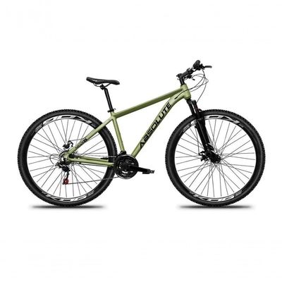 Bicicleta Aro 29 Absolute Nero 5 Câmbio Shimano 24v Acera K7 Garfo Trava Freio A Disco - Oliva