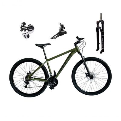 Bicicleta Aro 29 Absolute Nero 5 Câmbio Shimano 24v Acera K7 Garfo Trava Freio A Disco - Oliva