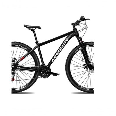 Bicicleta Aro 29 Absolute Nero 5 Câmbio Shimano 24v Acera K7 Garfo Trava Freio A Disco - Preto