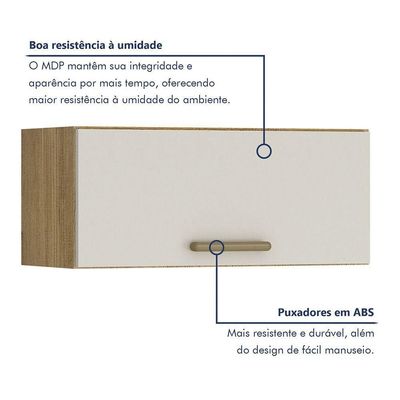 Armário Aéreo Para Cozinha 1 Porta Geladeira São Luis Valdem Cinamomo/off White