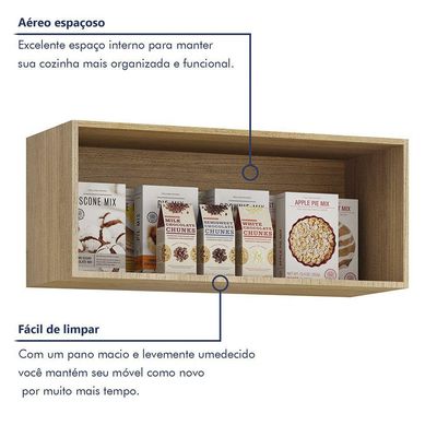 Armário Aéreo Para Cozinha 1 Porta Geladeira São Luis Valdem Cinamomo/off White