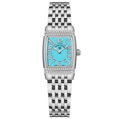 Relógio Feminino Quartzo Design Fino Elegante Com Strass Em Aço Inoxidavel Impermavel Azul Prata