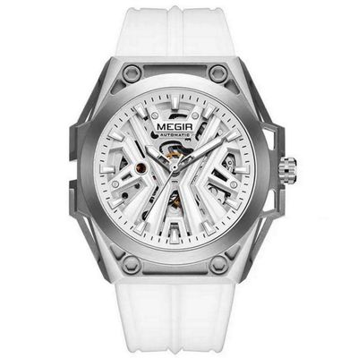 Relógio Masculino Automático Esportivo Pulseira De Silicone Impermeavel Branco