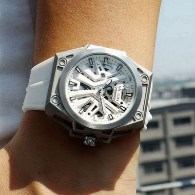 Relógio Masculino Automático Esportivo Pulseira De Silicone Impermeavel Branco