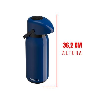 Garrafa Térmica Pressão Verona 1,8 L Azul - Unitermi