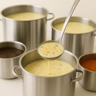 Conjunto 2 Concha Grande 46cm Inox Profissional Weck Buffet Servir Restaurantes Molhos Sopas Feijão