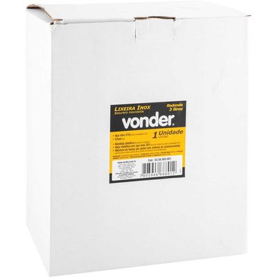 Lixeira Redonda 3l Inox Vonder