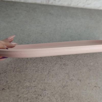 Kit 6 Travessa Oval Bambu Bandeja Plástico 30x17cm Prato Servir Lines Lyor