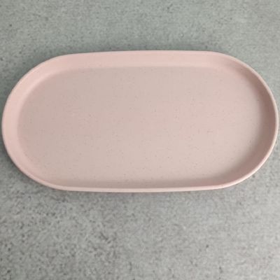 Kit 6 Travessa Oval Bambu Bandeja Plástico 30x17cm Prato Servir Lines Lyor