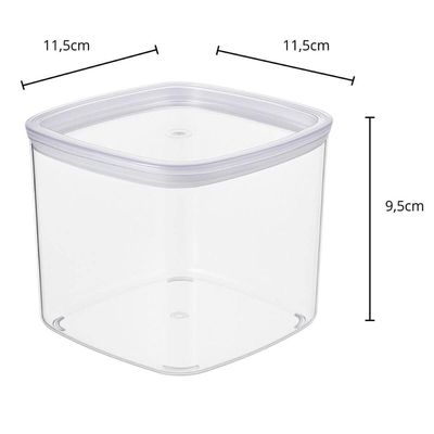 Pote Quadrado 800ml Plástico Organizador Biscoitos Grão Sementes Cinquetti