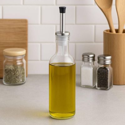 Bico Dosador com Tampa 2 Peças Plástico Inox para Garrafa Azeite Vinagre Weck