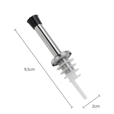 Bico Dosador com Tampa 2 Peças Plástico Inox para Garrafa Azeite Vinagre Weck