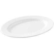 24 Travessas de Melamina Branca 20x14cm Restaurante Bandeja Oval para Buffet Haus Concept