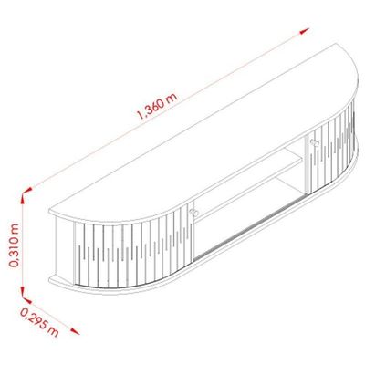 Estante Home Theater Com Bancada Suspensa Monte Carlo Calacata Off White – Madetec