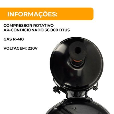 Compressor Rotativo 36.000 Btus R410 220v