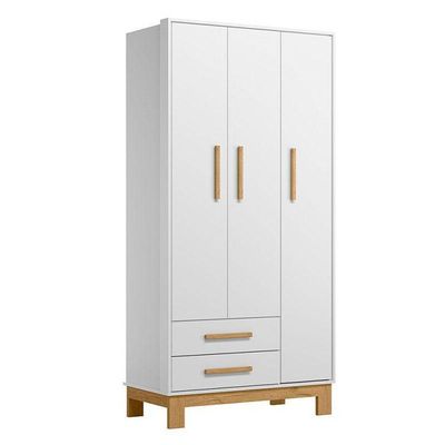 Berço Americano 4315 E Guarda Roupa 4340 Q Encanto Slim Branco Acetinado – Qmovi