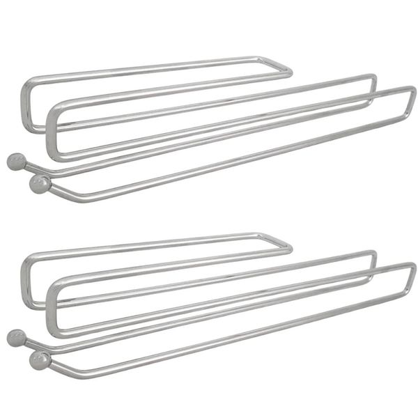 Kit 2 Suportes Porta Taças de Encaixe Cromado 30x4cm Encaixe 2cm Armário