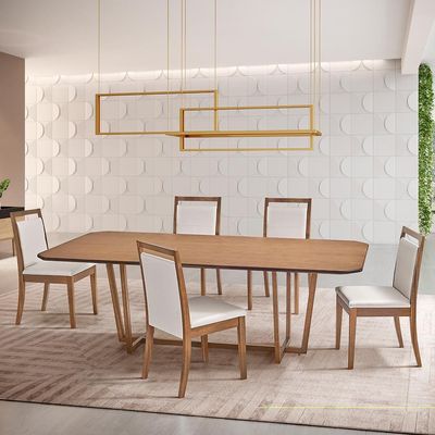 Mesa de Jantar Herval Califórnia 75x220x110 cm  Amêndoa
