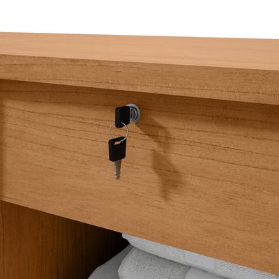 Comoda Vedra 7 Gavetas 2 Portas Amendoa Clean/Off White