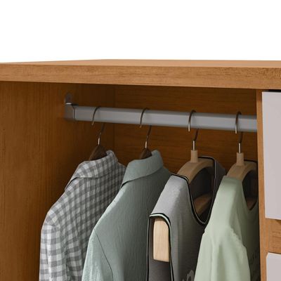 Comoda Vedra 7 Gavetas 2 Portas Amendoa Clean/Off White