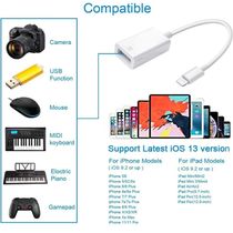 Adaptador Cabo OTG Lighting Usb Compatível iPhone e iPad Pen Drive