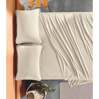 Jogo de Cama Simples King 3 Peças Altenburg Bege UN / Bege