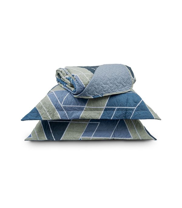 Kit Cobre Leito Matelassê Queen Appel Azul UN / Azul