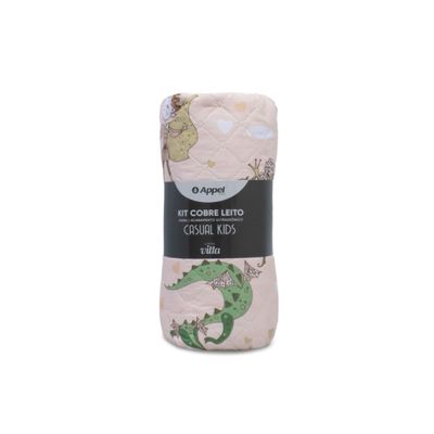Kit Cobre Leito Casual Kids Casal Appel Rosa UN / Rosa