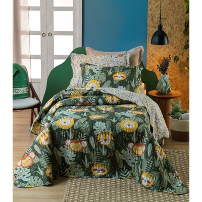 Kit Cobre Leito Casual Kids Casal Appel Verde UN / Verde