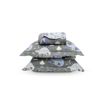 Kit Cobre Leito Casual Kids Casal Appel Cinza UN / Cinza