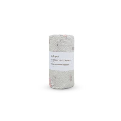 Kit Cobre Leito Casual Kids Solteiro Appel Cinza UN / Cinza