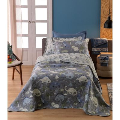 Kit Cobre Leito Casual Kids Solteiro Appel Cinza UN / Cinza