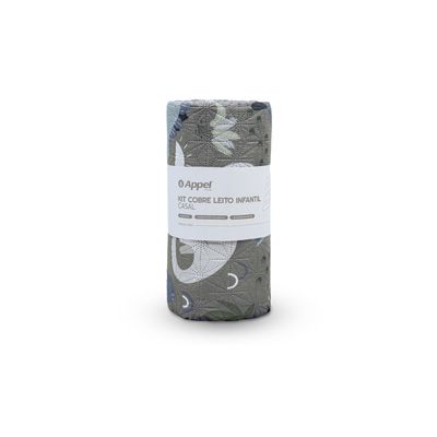 Kit Cobre Leito Casual Kids Solteiro Appel Cinza UN / Cinza
