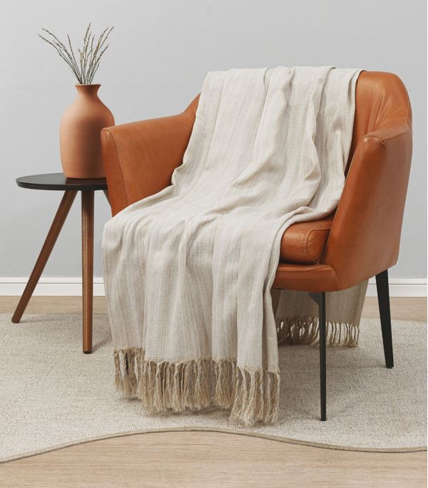 Manta Para Sofá 1,70m x 1,40m Rustica Adomes Branco UN / Branco