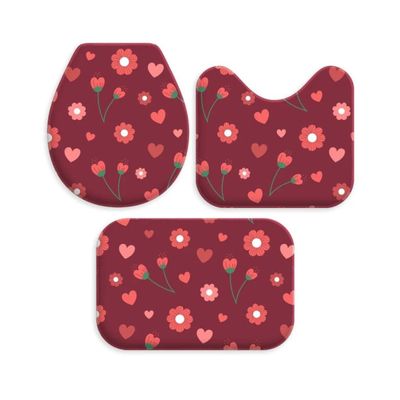 Jogo De Tapetes Para Banheiro Wevans Vermelho UN / Vermelho