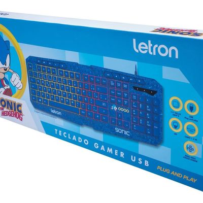 Teclado Gamer Letron Sonic USB LED Azul