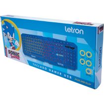Teclado Gamer Letron Sonic USB LED Azul