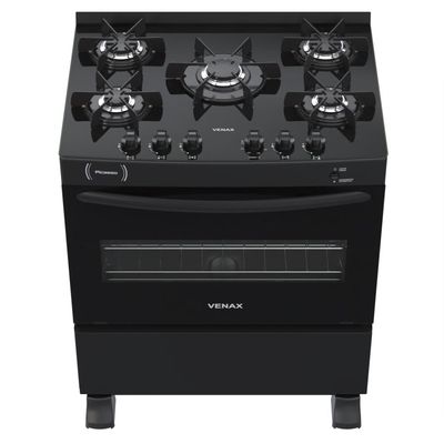 FOGAO A GAS PICASSO VITREO 5 Q PRETO FOSCO GAS GLP