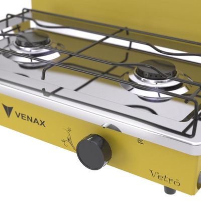 FOGAO A GAS FLAMALAR 2 Q VETRO AMARELO GAS GLP