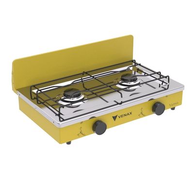 FOGAO A GAS FLAMALAR 2 Q VETRO AMARELO GAS GLP